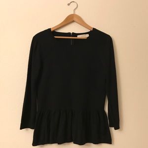 LOFT Peplum Sweater Black